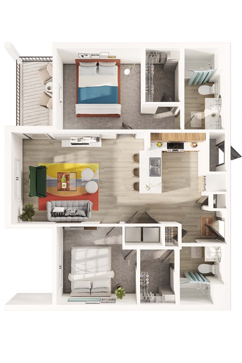 a floor plan of the apartment